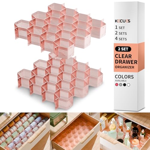 Honeycomb Separator Adjustable Drawer Organizer Divider for Underwear Belt-Scarf Socks Organizer (Pink(2pcs)) - color: Pink(2pcs)