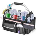 HODRANT Wearable Cleaning Caddy Organizer, Cleaning Supplies Bag with Divider & Support Pad, Cleaner Tote with Handle & Detachable Shoulder Strap, Housekeeping Storage Box with Multi Pockets, Bag Only