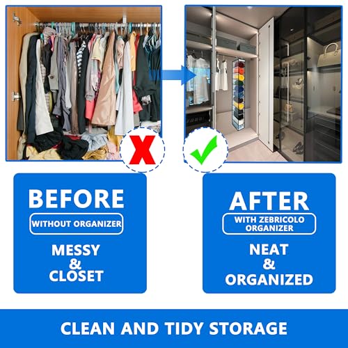 Closet Organization,12 Section, Hanging Closet Organizer, Space Saving, College Dorm Essentials for Girls,Heavy dutys Hooks Up to 45 Pounds,Clothes Storage,Closet Organizer,White/Black - color: NEW Heavy duty rack-White/Black-12 pockets