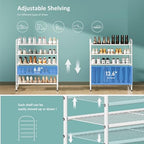 SUFAUY 5-Tier Mesh Shoe Rack, Closet Metal 33" Wide Shoe Shelf Heavy Duty, White - color: White, size: 5 Tier