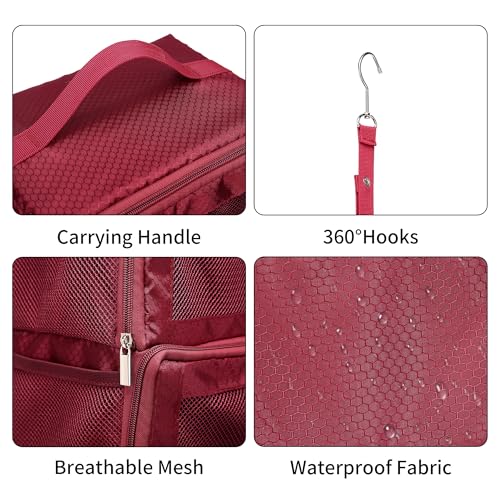 Suitcase Organizer Travel Bags Organizer for Luggage Compression Hanging Packing Cubes for Travel Carry on Closet (Bag Only) - color: Wine, size: Small