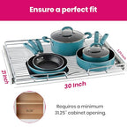 HOLDN’ STORAGE Pull Out Cabinet Organizer, Heavy Duty Caddy w/Lifetime Limited Warranty -30”W x 21”D - Requires At Least 31-1/4” Cabinet Opening, Steel Metal Cabinet Drawers Slide Out, Chrome - size: 30"W x 21"D