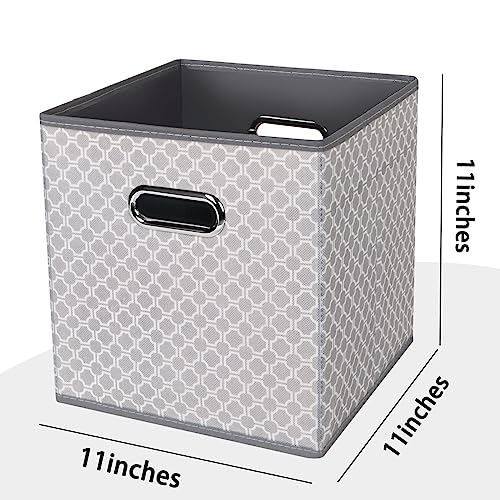 Black Foldable Storage Cubes Bins , Fabric Storage Box Cubes Organizer Baskets with Dual Handles for Home Organizer Grey Light - color: Grey Light, size: 1 Pack