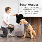 IRIS USA 50 Lbs / 65 Qt WeatherPro Airtight Pet Food Storage Container with Removable Casters, for Dog Cat Bird and other Pet Food Storage Bin, Keep Fresh, Translucent Body, Easy Mobility, Clear/Black
