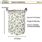 NTAOHAMPER Large Round Canvas Linen Laundry Hamper,Waterproof Storage Bin for Books/Clothes, Laundry Basket, Gift Basket(Eucalyptus leaves) - color: Eucalyptus leaves