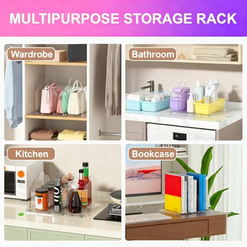 ANTOWIN 2 Pack Purse Organizers for Closet, Clear Adjustable Shelf Divider, Handbag Separators Storage Organizer, Shelf Divider in Bedroom, Office, Easy to Install and Clean - size: Cloud-shaped