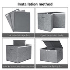 122L Large Toy Chest Box with Lid, Foldable Toy Storage Organizer Bin Boxes with Removable Divider for Kids, Boys, Girls, Nursery, Playroom, 26"x17" x17"(Linen Gray) - color: Extra Large Grey