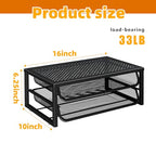 Ekisemio 2-Pack 2-Tier Monitor Stand Riser with Drawer, Metal Computer Desk Organizer for Home Office, Black