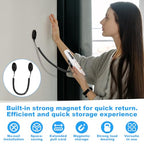 4 Pack 43 Inch Magnetic Remotes Control Holder with Spring Ropes Retractable Cord Remote Holder Wall Mount Anti-Loss Remote Control Leash Wall Mount for Projector TV Fan Couch, Bedside Table - size: 43 Inch