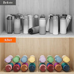 Lifewit Stackable Water Bottle Organizer for Cabinet, Plastic Bottle Holder Fits Bottles/Tumblers up to 3.8" Diameter for Pantry/Countertop, 2 Tier Holds 8 Bottles 38 x 20 x 15 cm/15 x 8 x 5.7" - size: 2 Tier-8 Bottle