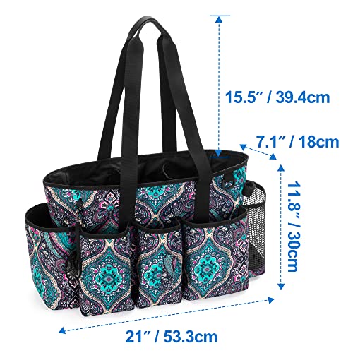 LoDrid Professional Cleaning Tote Caddy for Cleaning Supplies, Cleaning Bag Organizer with Dividers and Handle Strap for Housekeepers Work, Totem, (Bag Only) - color: Totem