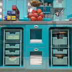 Simple Houseware Stackable Under Sink Cabinet Sliding Basket Organizer Drawer, Turquoise - color: Turquoise