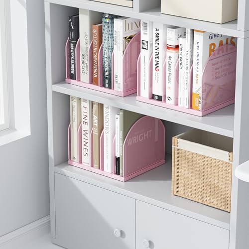 gianotter Desktop File Organizer, Desk Organizer with 5 Compartments, Paper Organizer for Desk, Workspace Organizers for Office Supplies (Pink, Upright Style) - color: Pink, size: Upright Style