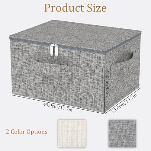 Underbed Storage Box Containers with Lid, Foldable Blanket Baskets, Home Underbed Organization for Organizing Clothes, Shoes, Pillows, 17.7x13.7x9.8Inches, Grey, 2 Pack - color: Grey, size: 17.7x13.7x9.8in(2 Pack)