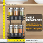 SpaceAid Pull Out Spice Rack Organizer for Cabinet, Heavy Duty Slide Out Seasoning Kitchen Organizer, Cabinet Organizer, with Labels and Chalk Marker, 6.5" W x10.75 D x8.5 H, 1 Drawer 2-Tier - style: 6.5" W, 2-Tier