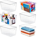theaoo Clear Storage Bins with Lids Stackable - XLarge Plastic Containers for Pantry Organization and Storage - Perfect for kitchen,Fridge,Laundry Room,Bathroom,Garage,Closet,Cabinet Organizer -6 Pack - size: XL (Pack of 6)