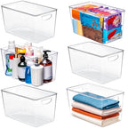 theaoo Clear Storage Bins with Lids Stackable - XLarge Plastic Containers for Pantry Organization and Storage - Perfect for kitchen,Fridge,Laundry Room,Bathroom,Garage,Closet,Cabinet Organizer -6 Pack - size: XL (Pack of 6)