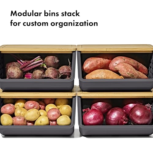 OXO Good Grips Produce Saver Root Vegetable Bin with Lid, 5 lb Capacity Potato and Onion Storage for Pantry, Stackable Vegetable Storage Container - style: Root Vegetable Bin