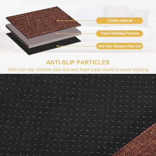 Sofa Armrest Organizer Non-Slip Remote Control Holders for Recliner Couch Chair Armchair Caddy with 5 Pockets for Table,Cell Phone,Ipad,Magazines,Books (Coffee, 13 x 35 Inch) - color: Coffee, size: 13 x 35 Inch