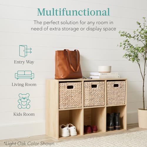 Best Choice Products Kids Bookcase 6-Cube Storage Organizer, 11in Shelf Opening, Bookshelf, Toy Storage, Customizable w/ 3 Removable Back Panels – Sage - color: Sage, size: 6-Cube, 11in Shelf Opening
