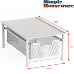 Simple Houseware Stackable Cabinet Basket Drawer Organizer, White - color: White, size: 1-Tier