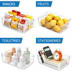Mpotmiy 10 Pack Pantry Organizers and Storage,Clear Plastic Containers with 2 Dividers for Kitchen,Fridge Organization and Storage,Acrylic Bins for Pounches,Spice Packet,Snack organzier - style: 10pack