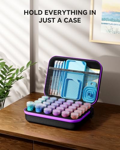 ARTDOT 30 Slots Storage Container for Diamond Art Kits for Adults, Portable Bead Storage Boxes for Diamond Painting Accessories and Tools - color: Black, size: Small