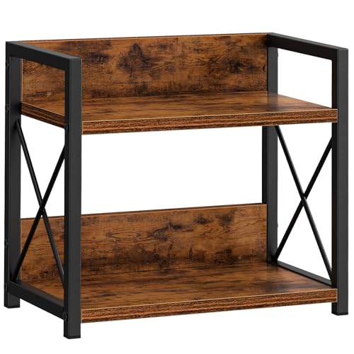 Giikin Countertop Shelf Organizer, 2 Tier Kitchen Spice Rack for Countertop, Wood Coffee Counter Shelf Organizer for Home (Brown, S) - color: Brown, size: Small
