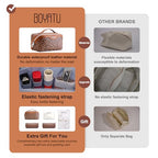 BOYATU Travel Makeup Bag for Women: 3-in-1 Modular Leopard Print Cosmetic Bag Set for 3-15 Day Trips - Waterproof Vegan Leather Toiletry Bag - Perfect for Party/Festival/Night Out - Gift Box - Brown - color: 01-Brown