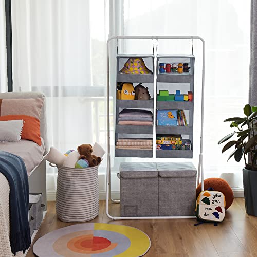 GRANNY SAYS 4-Shelf Hanging Organizer, Closet Hanging Shelves, Closet Hanging Storage Organizers, Organization for Bedroom, Living Room, Baby Nursery, Camper Accessories, Gray, 2-Pack - color: 4-shelf Ash Gray, size: 2-Pack