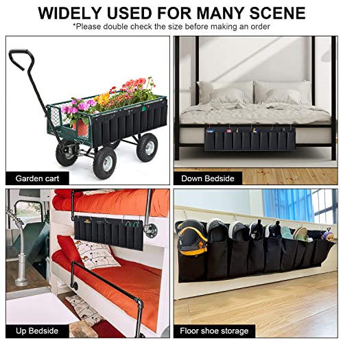 RVZONE RV Shoe Pockets 10 Pockets Heavy Hanging Bedside Storage Organizer with Sturdy Hooks Storage Pockets Hangs on bed for Shoes Toys and Tool Accessories - color: Black