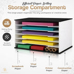 12x18 Construction Paper Organizer, 6-Tier Wooden Flat File for 11x17 & A3 Sheets | Large Durable wood composite organizer Paper Storage for Classroom, Office & Art Room | Black & White| - size: 6 tiers Black & White 20.25"W x 12.25"H x 13.25"D