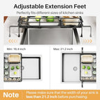 SNTD Dish Drying Rack - Extendable Dish Rack, Large Sink Drying Dish Drainer for Kitchen Counter, Stainless Steel Dish Strainer with Utensil Holder (Black) - color: Black