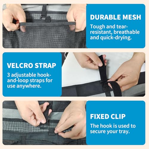 Collapsible Dish Drying Bag for Camping & RV - Portable Mesh Dish Rack Organizer, Compact Lightweight Sink Drying Solution for Travel Trailers, Outdoor Kitchens & Picnics (Black)