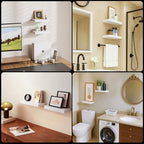Floating Shelves for Wall White Shelves Bathroom, Bedroom and Living Room, Wall Shelves & Book Shelf, Hanging Shelf, Modern Wooden Wall-Mounted Small Floating Shelf, 12x7x1.5 in, Set of 2 - color: White, size: 12"(set of 2)