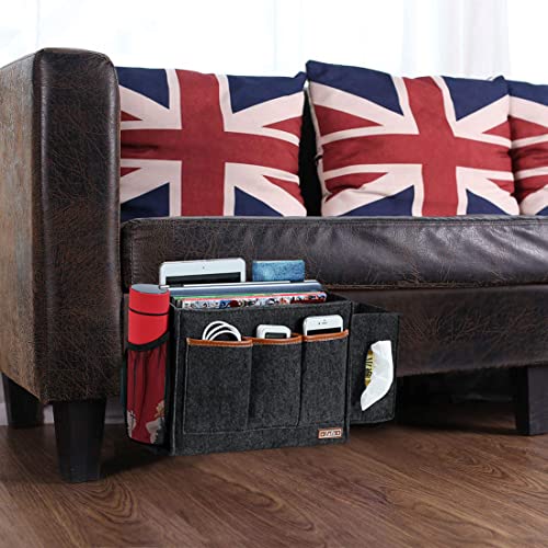 Zafit Bedside Caddy, Large Size Storage Organizer - Bedside Organizer for Magazine, Remotes, Phone (13.4'' x 18.1'' Tissue Box Holder, Dark Grey) - color: Dark Grey, size: 13.4'' x 18.1'' Tissue box holder