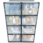 OnDisplay Clik Stackable Interlocking Shoe Box System (Medium Clear/Black, Set of 8) - color: Medium Clear/Black, size: Set of 8