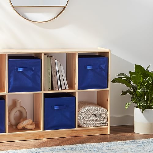 Amazon Basics Collapsible Fabric Storage Bins, Cube Organizer with Handles, 13"x13"x13", Navy, 6-Pack - color: Navy, size: 13"x13"x13"