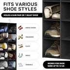 Simple Houseware 20 Section Shelves Hanging Shoes Organizer Holder for Closet, Black - color: Black
