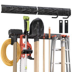 Garden Tool Organizer Wall Mount, 32 inches Tool Storage Rack with Adjustable Hooks, 600lbs Adjustable Heavy Duty Metal Hooks, Yard Shed Rack Holder System Hanging Rake Broom Mop Snowboard, Men Gift - size: 32"