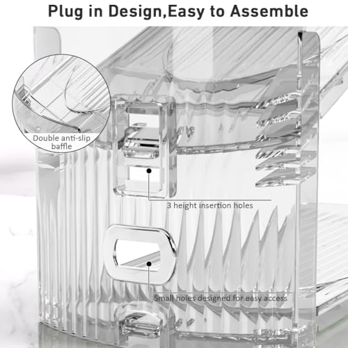 1 Pack Clear Shoe Slots Organizer - Adjustable Height 3.7''to 7.7'' Shoe stackers for a Pair of Shoes,Shoe Rack Storage Shoe Space Saver 50%,Easy to Assemble Shoe Hold Shoe Organizer for cloest