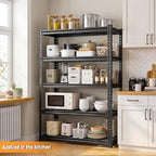 REIBII 40" W Metal Storage Shelves, 5 Tier Steel Garage Shelves, 72" H Adjustable Industrial Shelving Unit and Storage Shelf for Kitchen, Office, Basement, Pantry, Closet, Shed, 2750LBS - size: 40"Wx16"D x 72"H