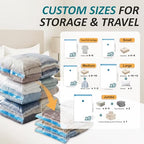 Cozy Essential Vacuum Storage Bags, 80% Compression Vacuum Seal Space Saver Plastic Packaging Bags for Clothes, Blankets, Pillow, Bedding, Comforters, Sealer Clothing Storage,30 Combo - size: Combo