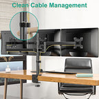 WALI Triple Monitor Mount, 3 Monitor Desk Mount for 13-27 inch Computer Screens, Holds up to 22 lbs, Triple Monitors Stand for Desk, with Tilt, Swivel, Rotation, VESA 75/100mm (M003S), Black - size: Triple, style: C-Clamp