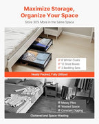 VEVOR Under Bed Storage with Wheels, 36.0 x 18.1 x 7.3 inch, Underbed Containers with Clear Lid, Underbed Shoe Organizer, Rolling Under the Bed Storage Bins for Clothes Shoes Blankets Bedroom, 2 Pack - style: D