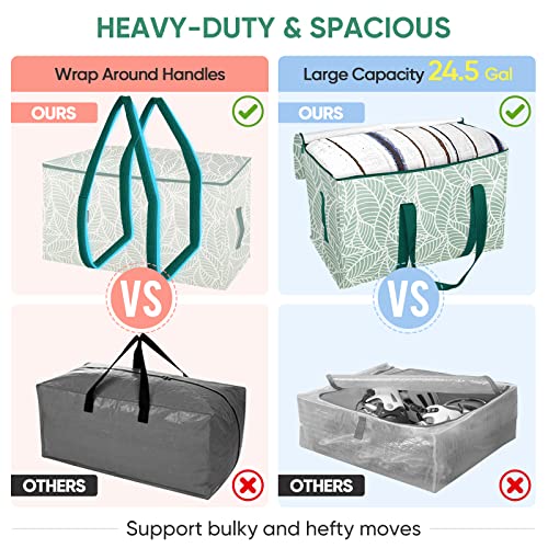 BALEINE 2-Pack Oversized Moving Bags with Reinforced Handles, Heavy-Duty Storage Tote for Clothes, Moving Supplies (Antique Folidage, 2-Pack) - color: Antique Folidage, size: 2-Pack