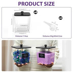 COAZEX 4 Pack Clear Laundry Pods Container, Plastic Square Laundry Room Organization and Storage Jars with Black Lids, Scoops & Labels for Detergent, Powder, Dryer Balls - color: 4 Pack