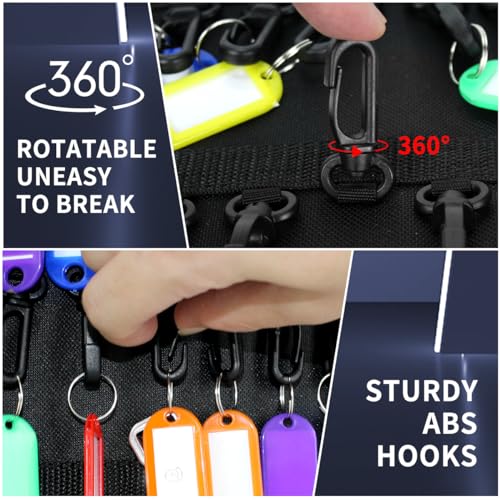 Portable Zippered Key Case,Organizer Waterproof Key Binder with 36 Key Hooks and Tags,Portable Key Storage for Rental Management Real Estate Sales Hotel Executives and Car Service - size: 36 Keys