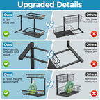 Under Sink Organizer, 2 Pack 2 Tier Under Sink Organizers and Storage, Pull Out Slide Out Under Cabinet Organizer Shelf, Large Metal Sliding Drawers Rack for Kitchen Bathroom.