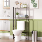 AmazerBath Bamboo Over The Toilet Storage Shelf, 2-Tier Over Toilet Bathroom Organizer Rack, Bathroom Shelves Over Toilet Space Saver, Espresso - style: Espresso-2-tier